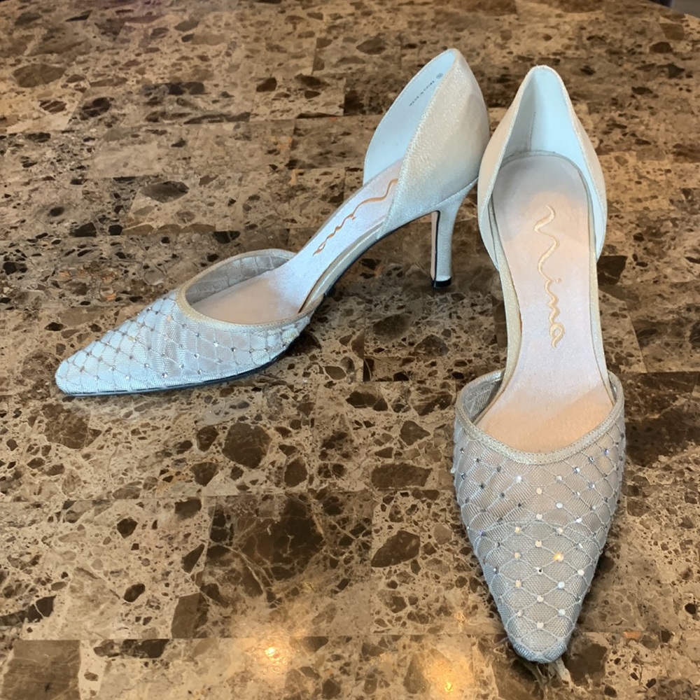 Nina Silver Glitter Heels